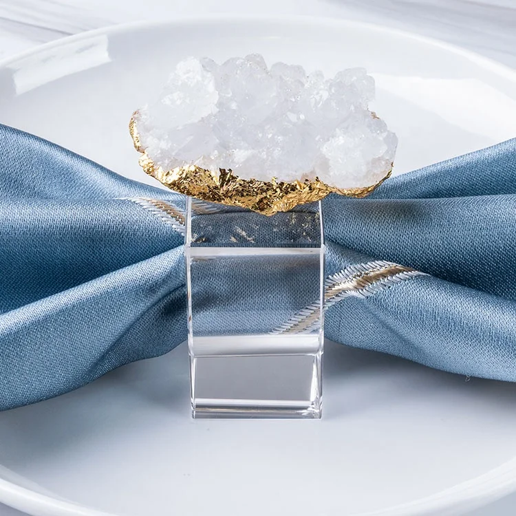 Coastal Sparkle Napkin Ring Fashion Design Napkins Rings Crystal Square Round Bismillah For Table Decor Decoration