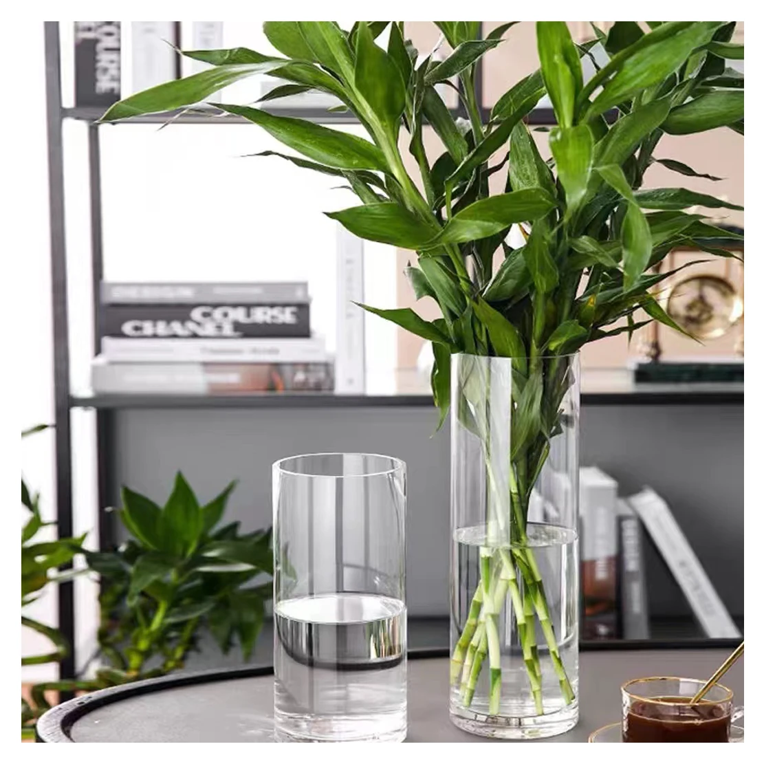 Оптовая продажа, высокое качество, модная цилиндрическая стеклянная ваза для цветов и стеклянный купол