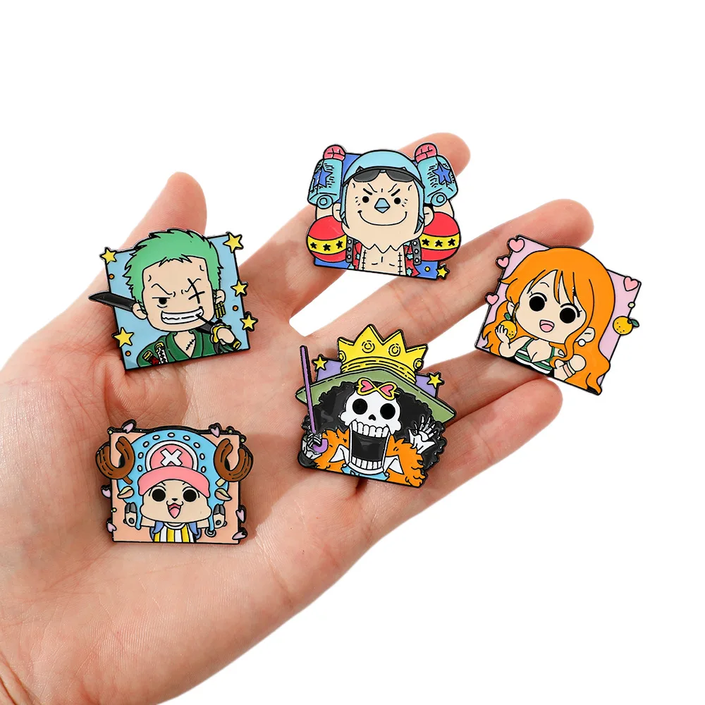 One Anime Pirate Ship Enamel Pins Brooches Fans Fashion Badges Friends Pin Piece soft enamel lapel pin