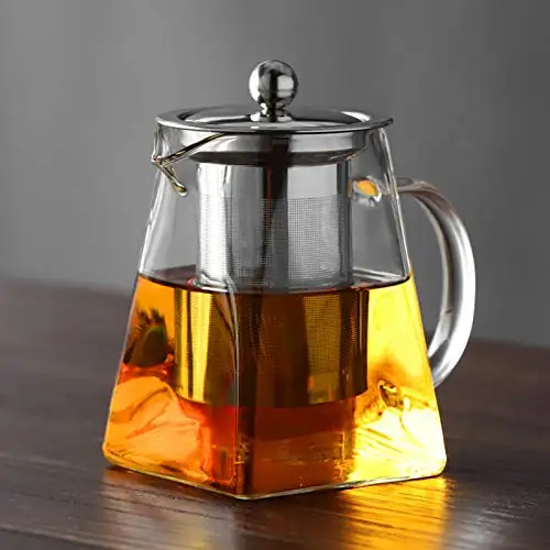 350ml 500ml 750ml 950ml Glass Teapot With Stainless Steel For Loose Leaf Tea High Borosilicate Glass Tea Kettle