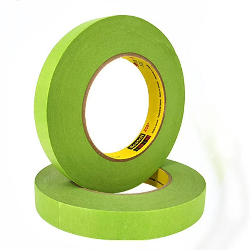 High Temperature Crepe Paper 3M 233+ Green Car Paint General  Auto Masking Tape