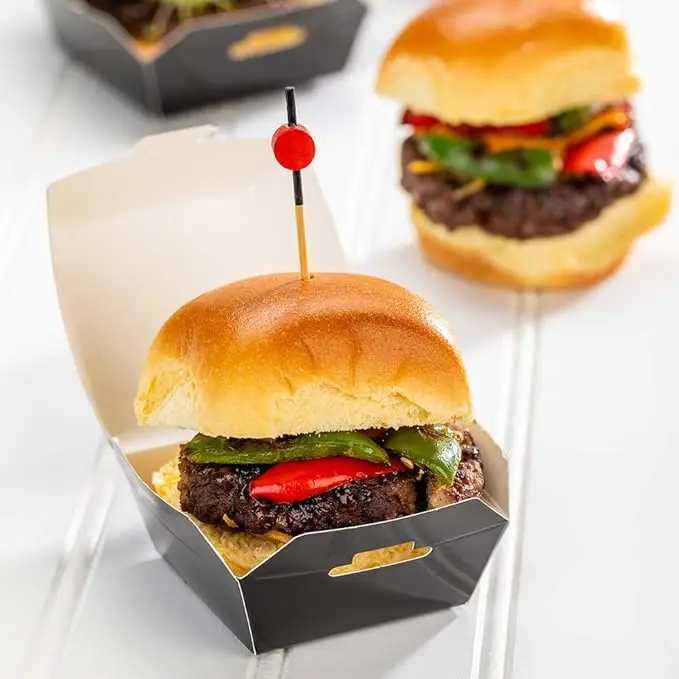 Eco Friendly  Brand Design Takeaway Fast Food Packaging Burger Box Square Kraft Corrugated Paper Burger Hamburger Box