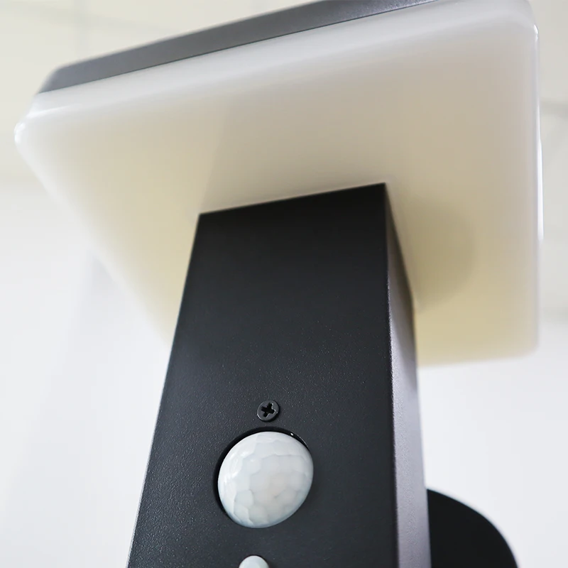 Square Stainless Steel Solar Outdoor Decorative Wall Lamp Motion Sensor Security