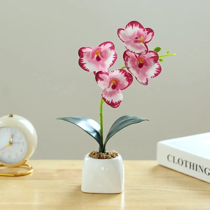 Artificial Orchid Real Touch Forever Flowers Plant Pot Decorative