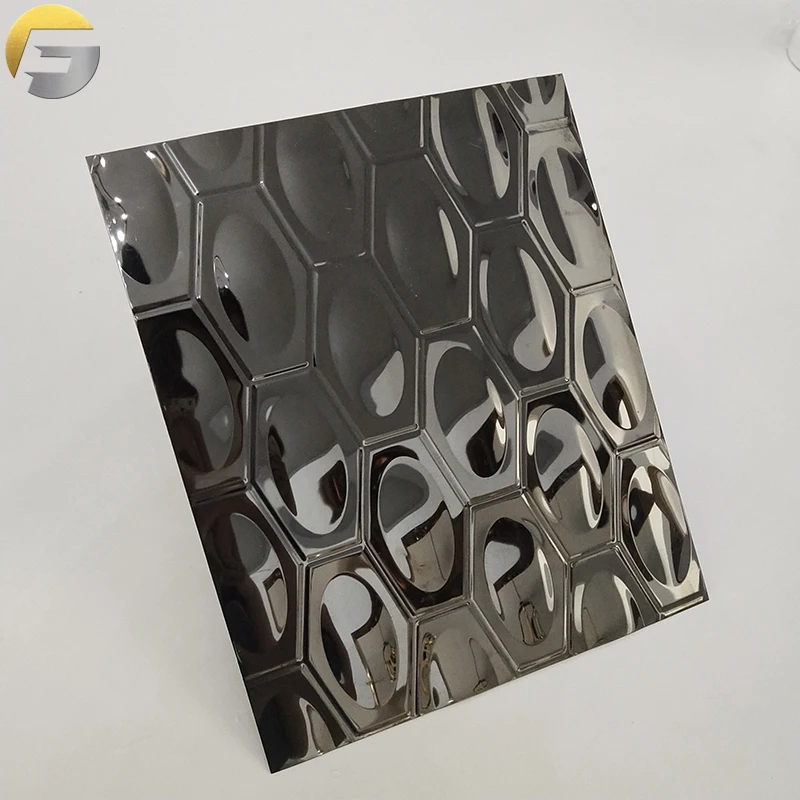 ZB205 Decorative Pvd Coating Black Titanium Color 304 Embossed Stainless Steel Sheet