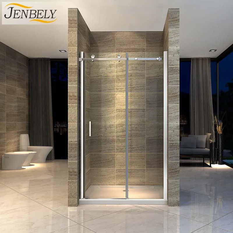 High Quality Hotel Sliding Bypass Frameless Glass Shower Door