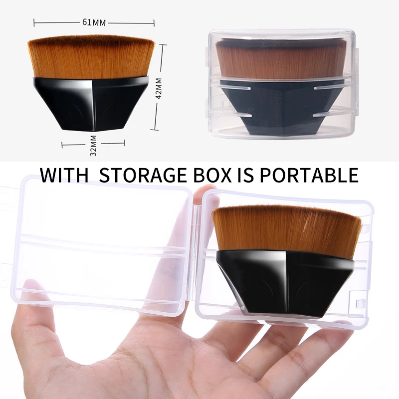 LMLTOP Wholesale Magic No.55 Liquid Cream Hexagon Foundation Brush #55 Flat Top Vegan Single Foundation Makeup Brush