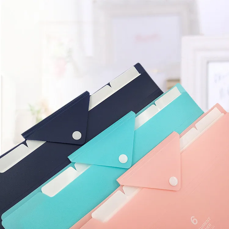 Customized Office Stationery Document PP Plastic Expanding File Folder Organizer With Pocket