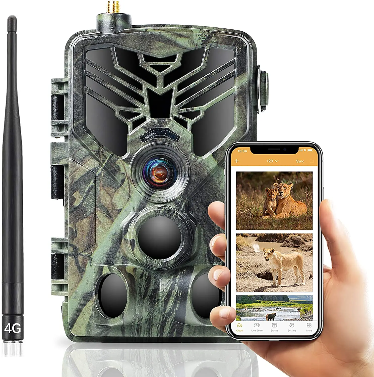4G trail camera  HC-810pro 4K 30MP trail camera  with APP Cloud 256GB IP65 Live Video 4G Wildlife trap Camera