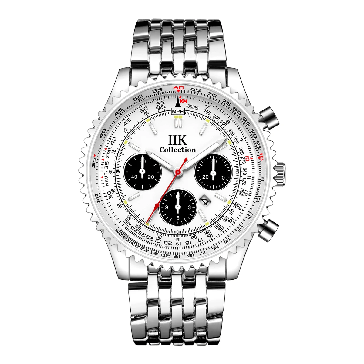 False Sub Dials Watch Men Luxury Brand IIK Mens Business Quartz Chronograph Wrist Watch