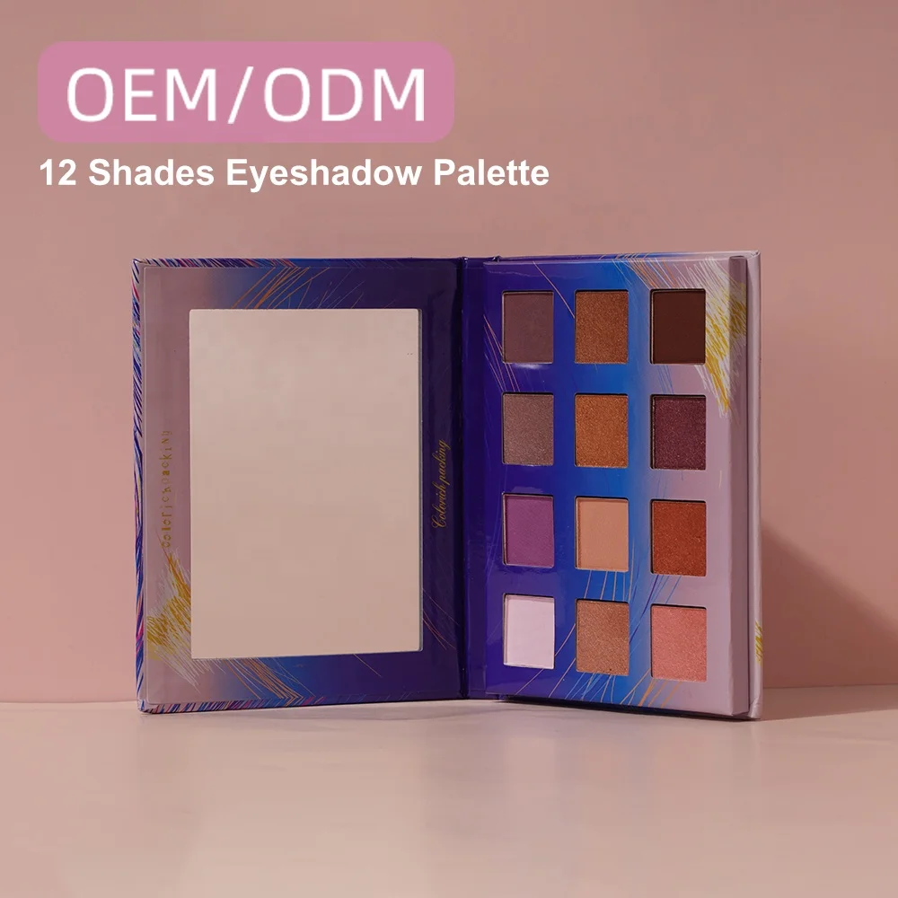 pearly finish 12 shades empty eye shadow pallets OEM eye shadow high pigmented Eyeshadow Palette