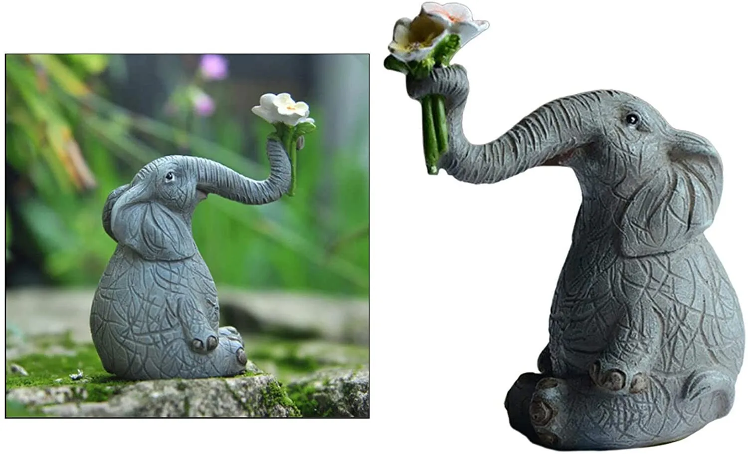 FREE SAMPLE  Elephant Figurine Resin Sculpture Home Decor Fairy Garden Home Table Decor Garden Statue Crafts