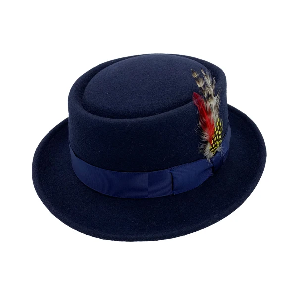 
Fashion Men Hat 100% Wool Felt Fedora Porkpie Hat 