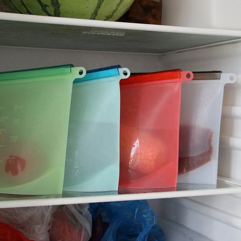 BPA Free Plastic Container Freezer Gallon Size Zip Snack Lunch Bag Reusable Silicone Food Sandwich Storage Bags