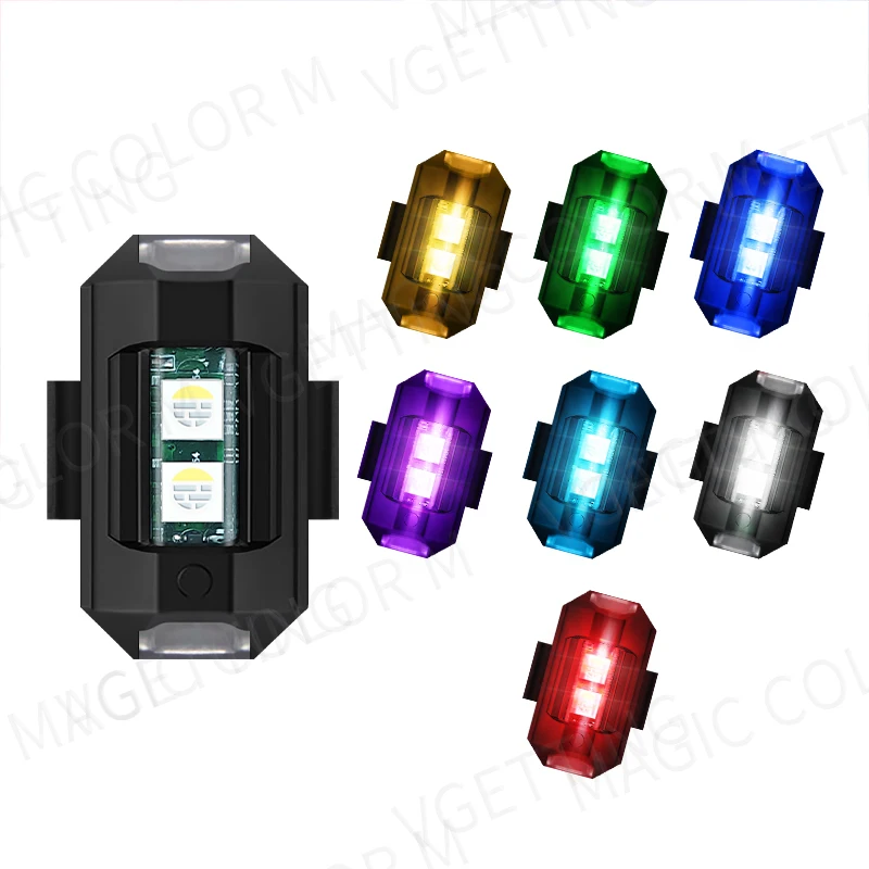 Top Seller 2022 LED Aircraft Light Strobe Warning Mini RGB Indicator USB Charging Drone Motorcycle Lorry Crane Suv