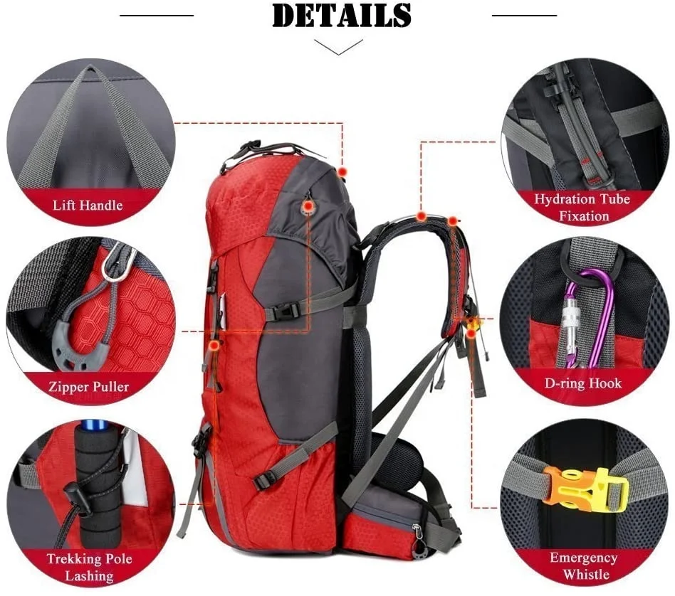 OEM ODM ultralight 60l big large high quality nylon hiking travel outdoor bag backpack