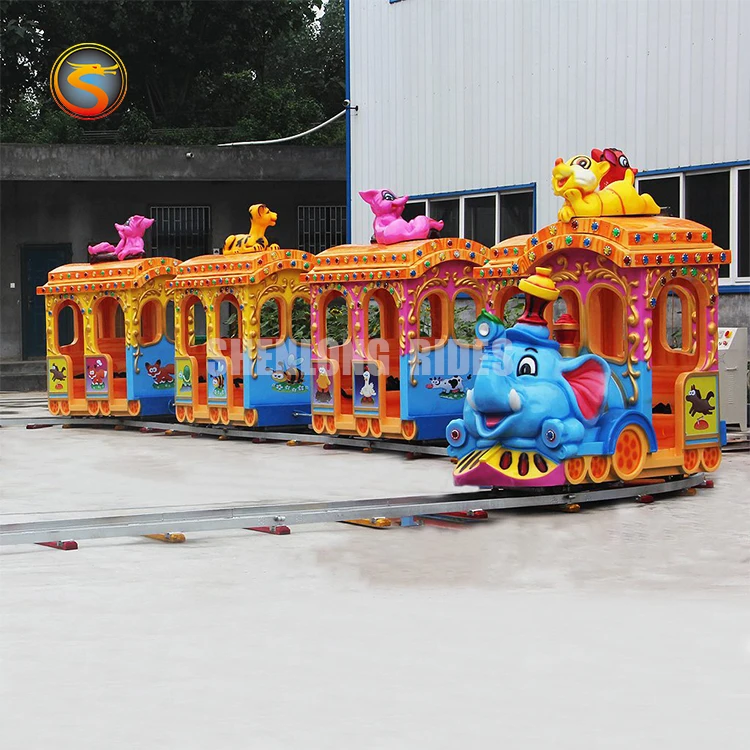 Amusement park games kid electric train  track train rides for sale.jpg