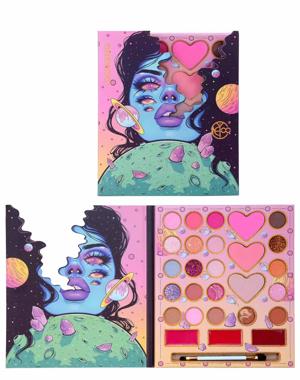 Custom Logo Multichrome Color Eye Makeup Pressed Powder Shimmer Glitter Eyeshadow Pallet Matte Eye Shadow Plate