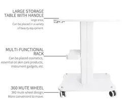 Алюминиевый белый салонная тележка подставка для красоты кавитации машины Собранный тележка для спа