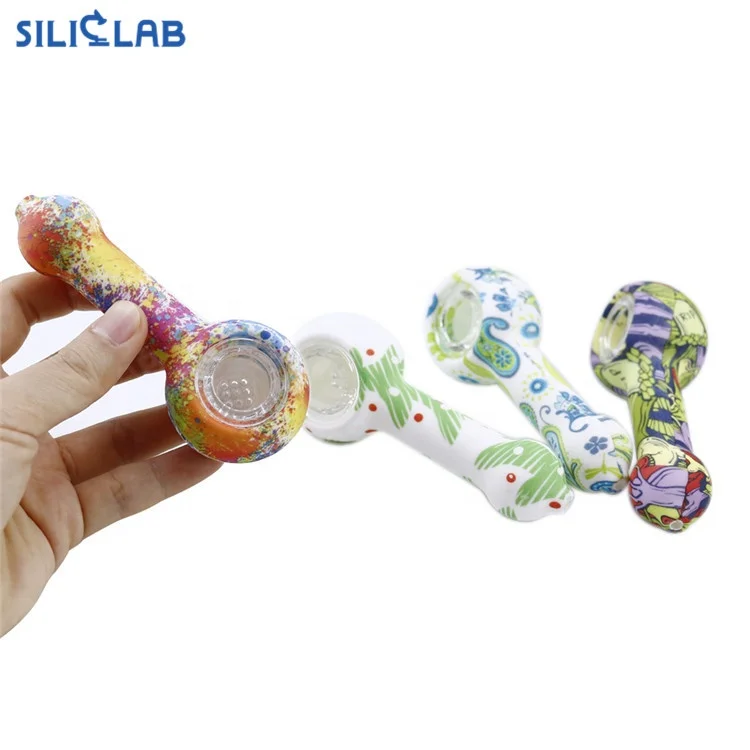 Custom Silicone Smoking Pipe Tobacco Hand Smoke Holder Pipes Smoking Headshop Smoker Accessories