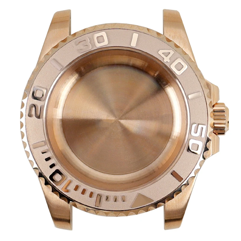 Waterproof rose gold watch case Convex word ceramic bezel part fit Nh35 NH36 NH38 Eta 2824 Miyota 8215 Movement dial 28.5mm