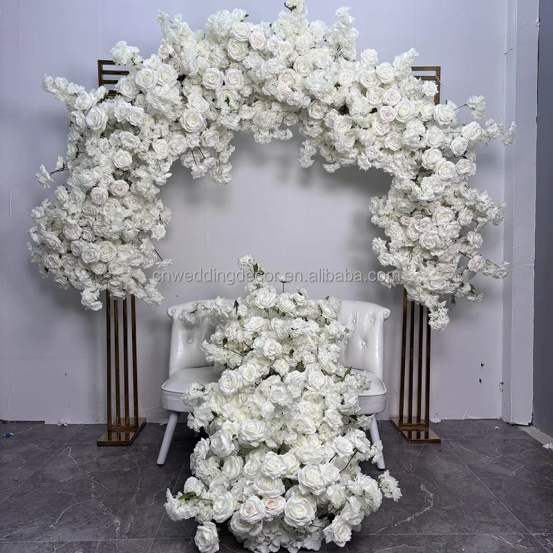 SMOOTH White Cherry Blossom Rose Flower Row Runner Wedding event  flowers arrangement Decor Event Decor Wedding Background