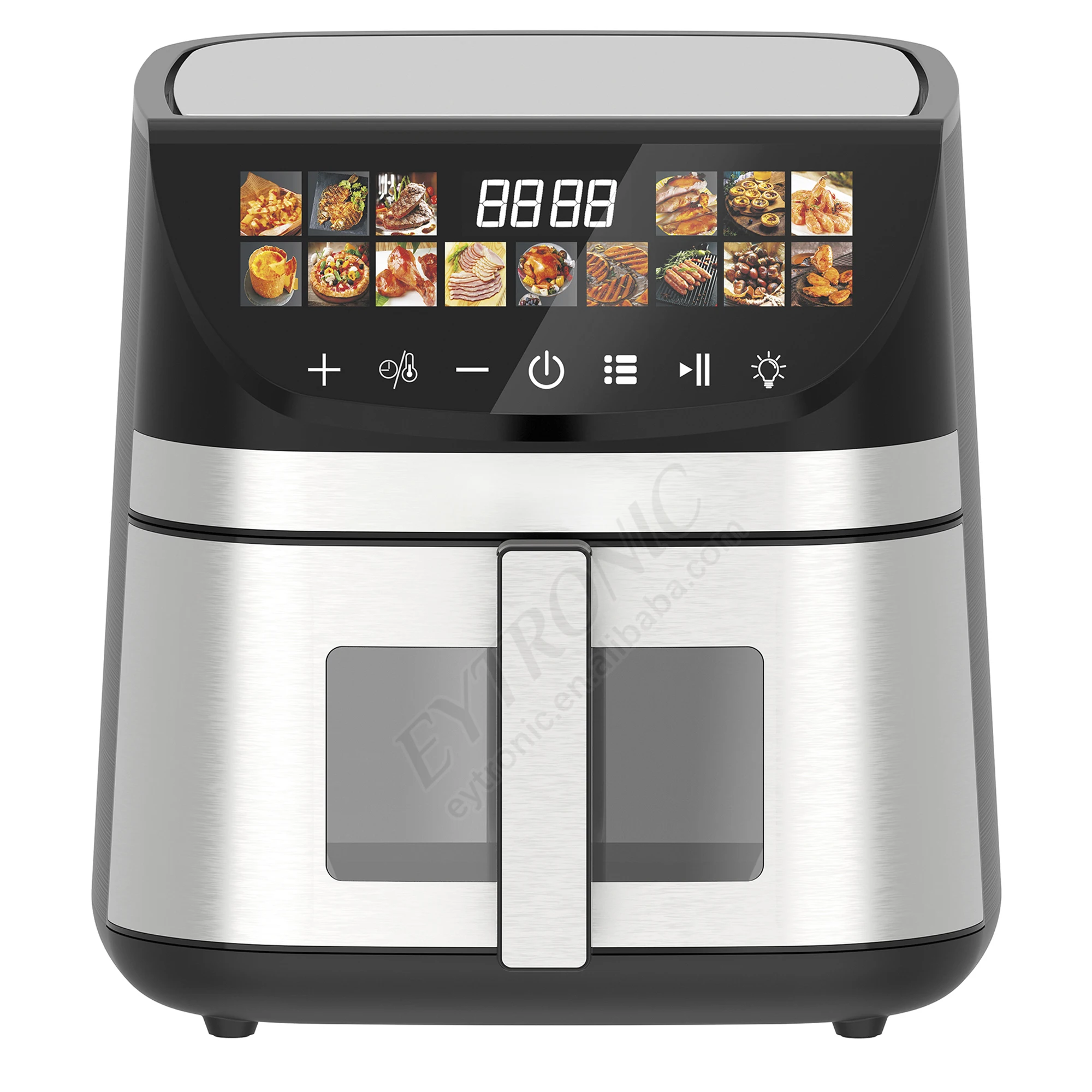 High Quality LCD Nonstick Stainless Steel 10L Air Fryer Oven Oil Free Electric Digital Air Fryers With Visible Window