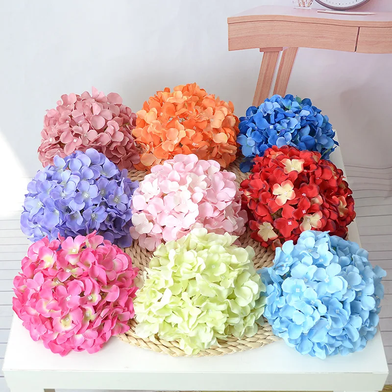 New Arrival colorful encrypted large hydrangea head china artificial flowers  Wedding layout flower wall photography fake flower