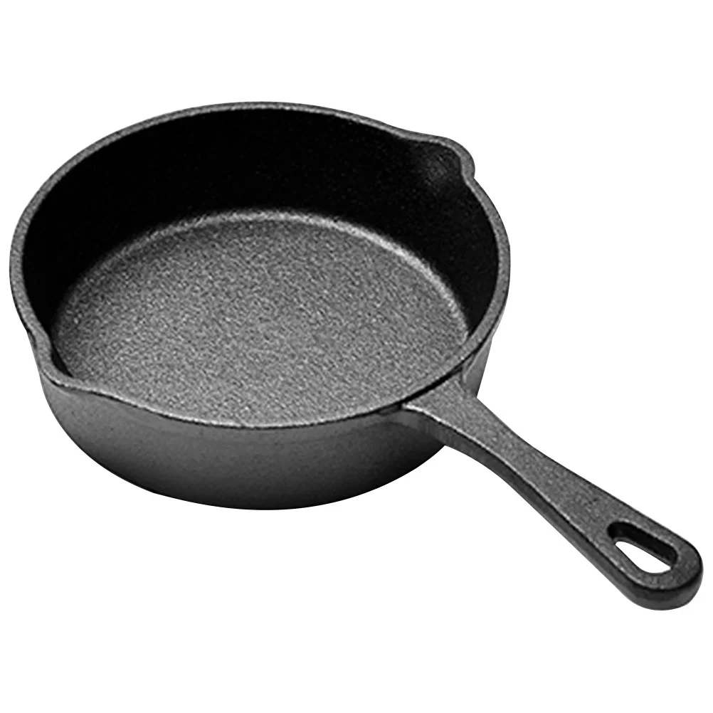 14-26cm Cast Iron Cookware frying pan skillet Cooking steak plate cast iron grill pan sizzling hot plate with wooden base