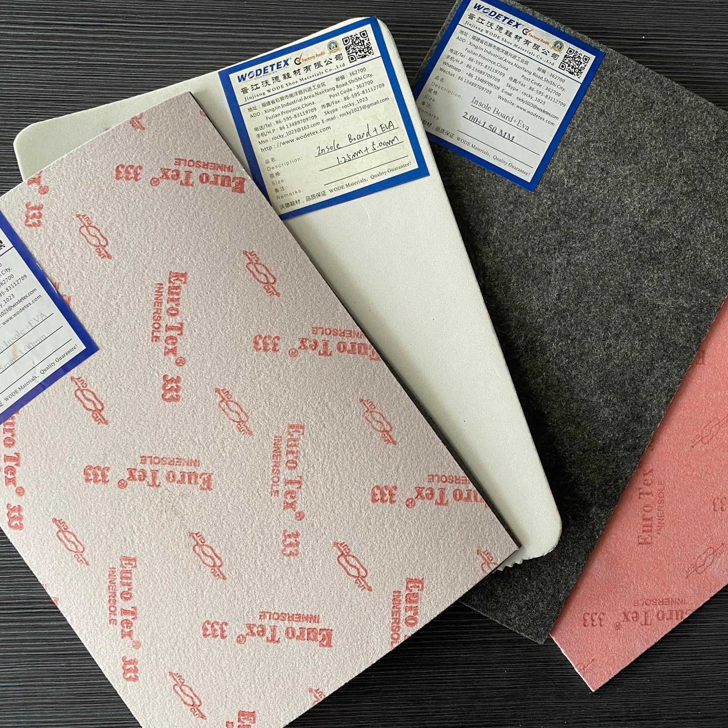 Footwear Non slip Non woven Insole Board with EVA  Paper Insole Board with EVA Foam Board for Shoes Materials