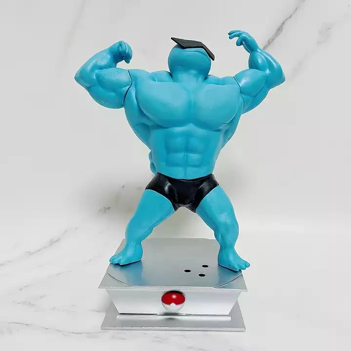 Fitness Muscle Pikachu Charmander Squirtle Pokemons Anime Action Figure Bodybuilding Series Pvc Figure Gk Statue Figurine