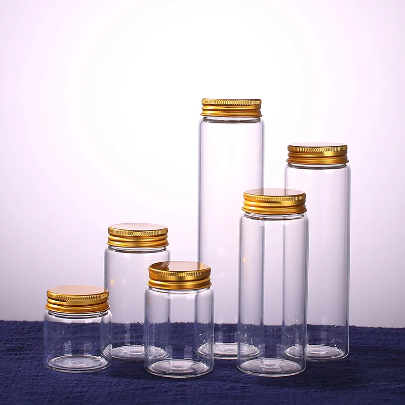 D47mm High Borosilicate Screw Glass Bottle Jar Container for Tea or Lycium Chinensis