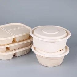 Food Containers Disposable Biodegradable Box Packaging Biodegradable Packaging Food Tray Corn Starch Lunch Box