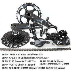 SRAM APEX FORCE Groupset Kit 11 speed Derailleurs bike 11-42T Cassette FOR Handlebar Straight  Road Bicycle Variable Speed Kit