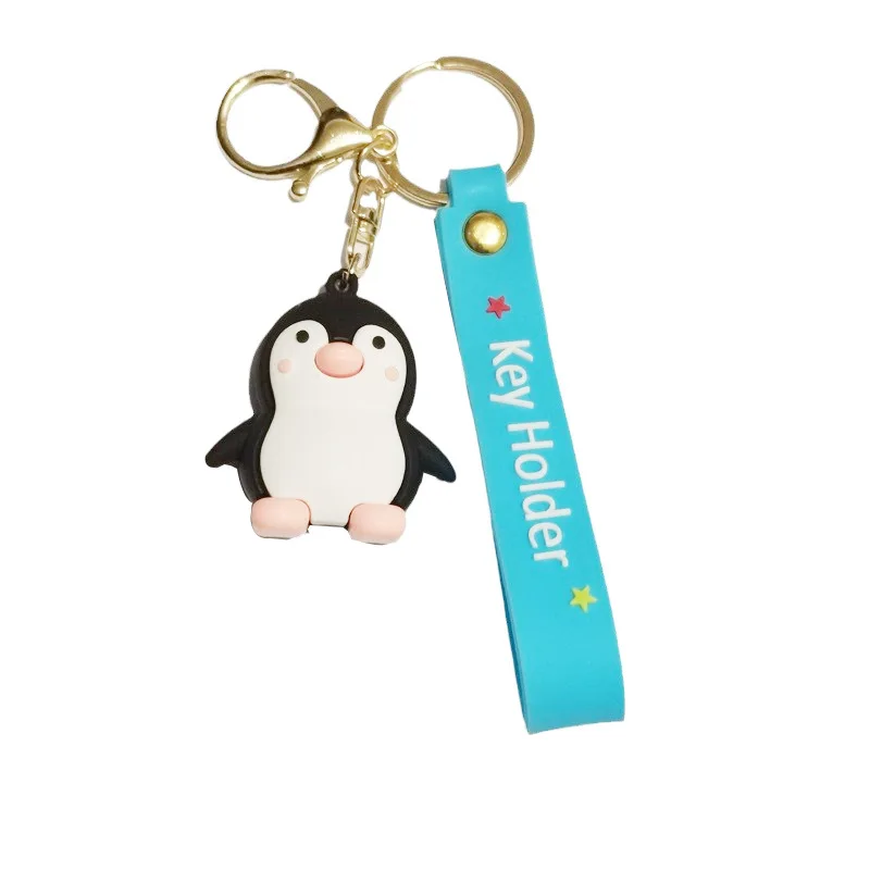Wholesale Promotional Custom 3d Cute Keychain  Big-Eared Dog Frog Rubber Key Chains with Metal Key Ring