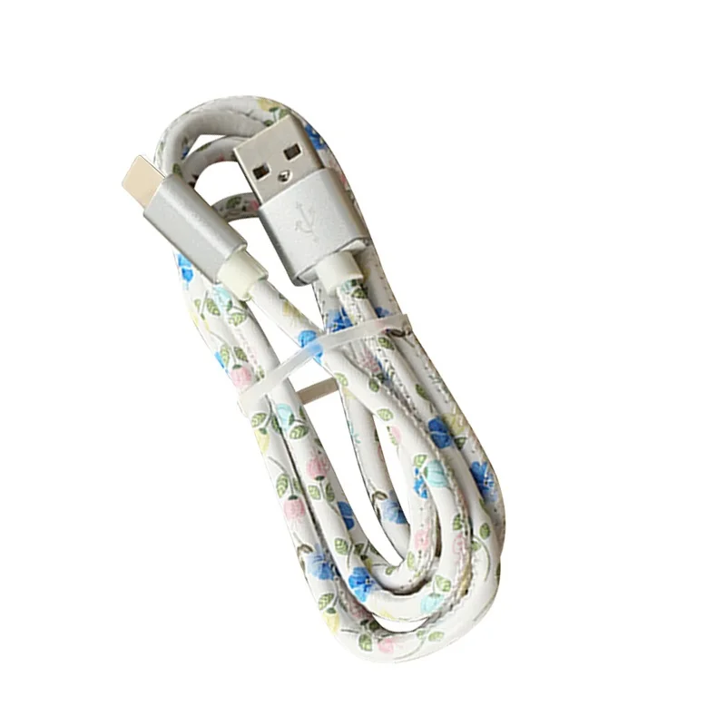 PUJIMAX Popular flower stripe design data cable price cheap 8-pin charging cord 8pin charger cable smart phone cables