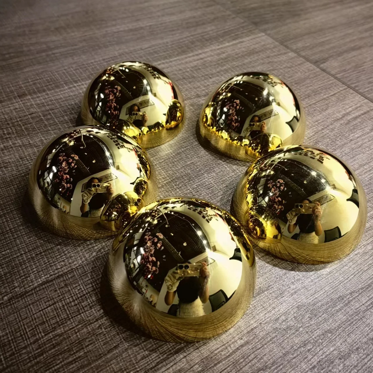 Dia25CM Shiny Brass Hemisphere Half Ball Copper Half Sphere