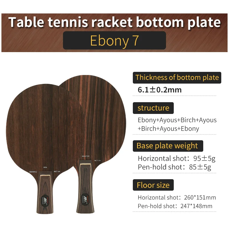 
Table Tennis Pure Wood Plus 5 Player Professional Pingpong Racket Cheap Table Tennis Blade Rubber Pimples In Grip Means Straig 