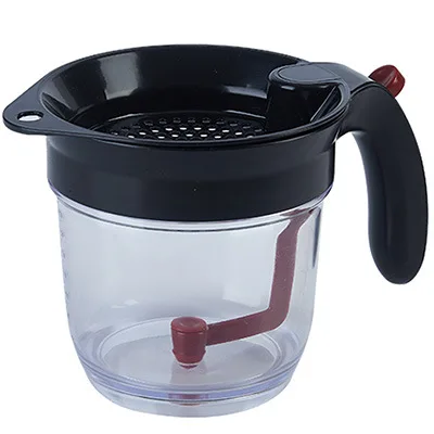 SYH574 Household Anti-Skid & Anti-Scalding Oil Fat Separator Kitchen Oil Soup Filter & Measuring Cup Strainer for Home Use