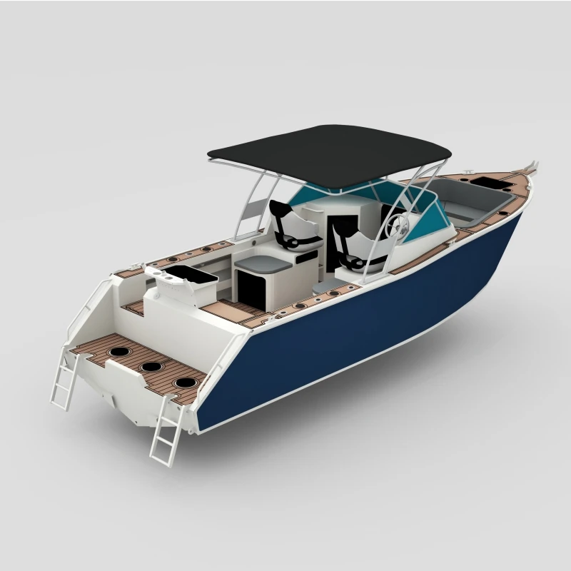 New Arrival 7.5m Bowrider High Speed Yacht All Welded Aluminum Fishing Boat for Sale