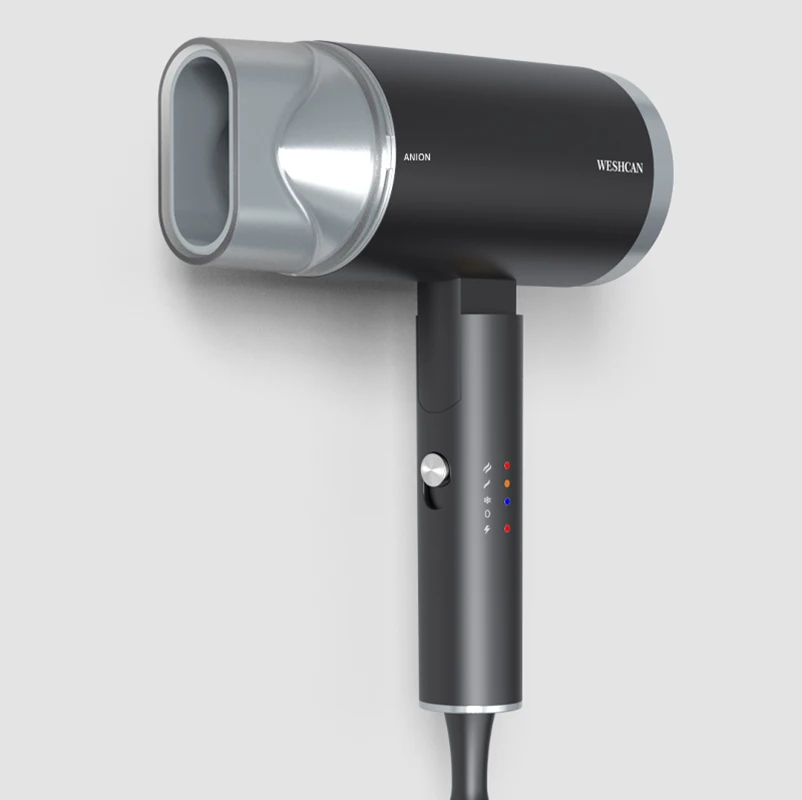 Weshcan Innovative Design Foldable Hair Dryer Negative Ion Blow Dryer with Overheating Protection System
