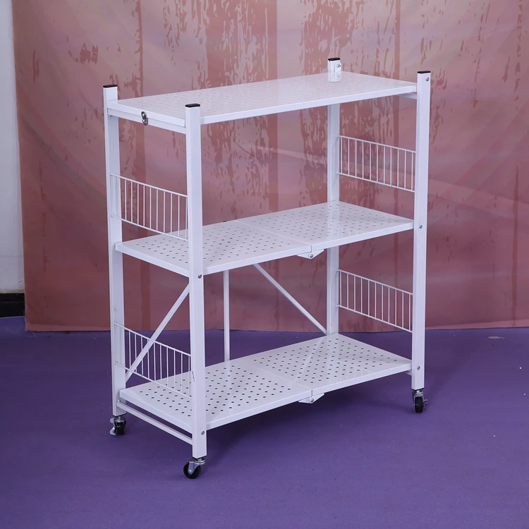 revolving bookshelf shoe rack organizer display stand Iron foldable office rolling storage cart for kitchen/office/bathroom