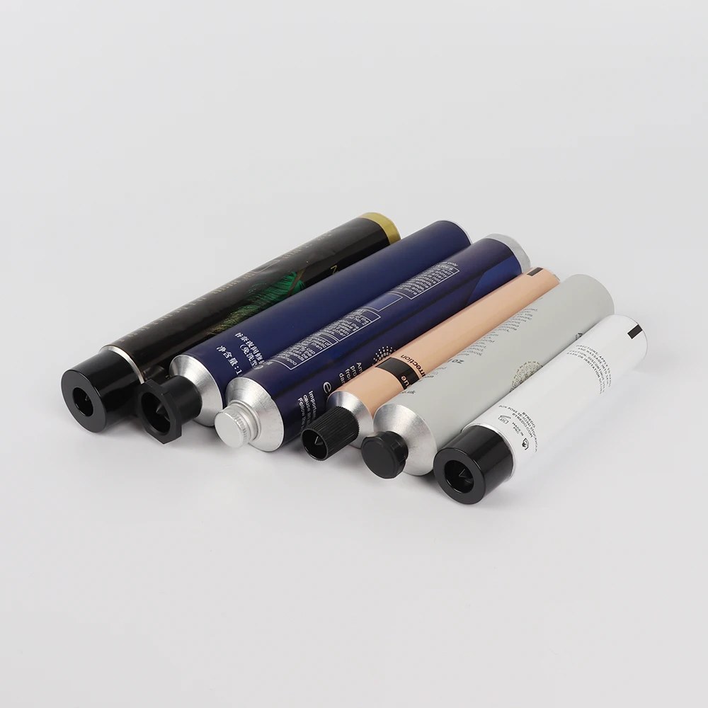 aluminum collapsible tubes for pharmaceutical cosmetic food and industrial with several head and closures