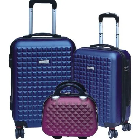 2024 Unisex Lightweight ABS Trolley Case New High-Value Three-Piece Suitcases with Spinner Caster for Foreign Trade
