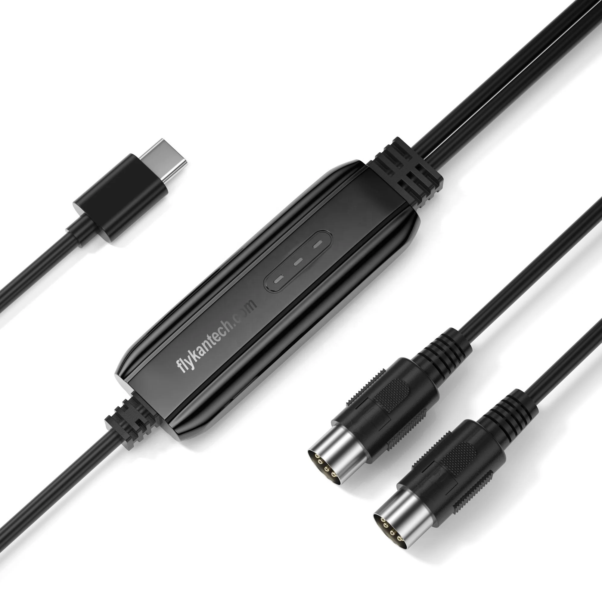 USB-C MIDI Interface Cable Adapter - Fly Kan USB Type C 5PIN IN and OUT Converter to PC Keyboard Musical Devices(MIDI-C01B)