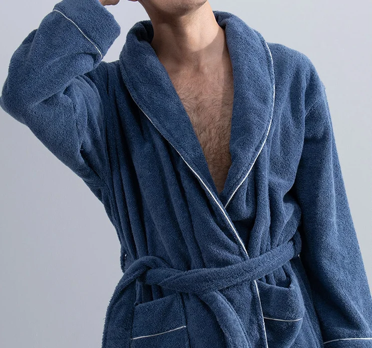 Cheap wholesale 100% cotton grey terry couple bathrobe set