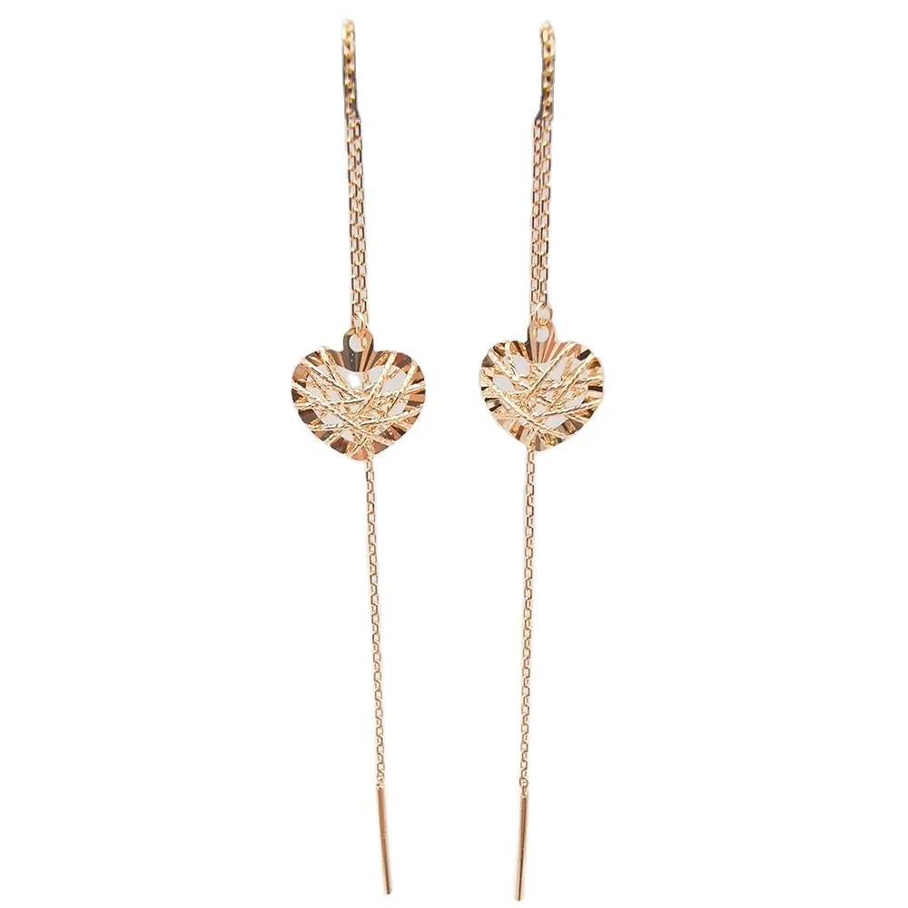 Hollow Heart Shape Earrings Women Wireless Dropping Earrings K Gold In Au 750 Wedding Gift For Bridal Online For Selling