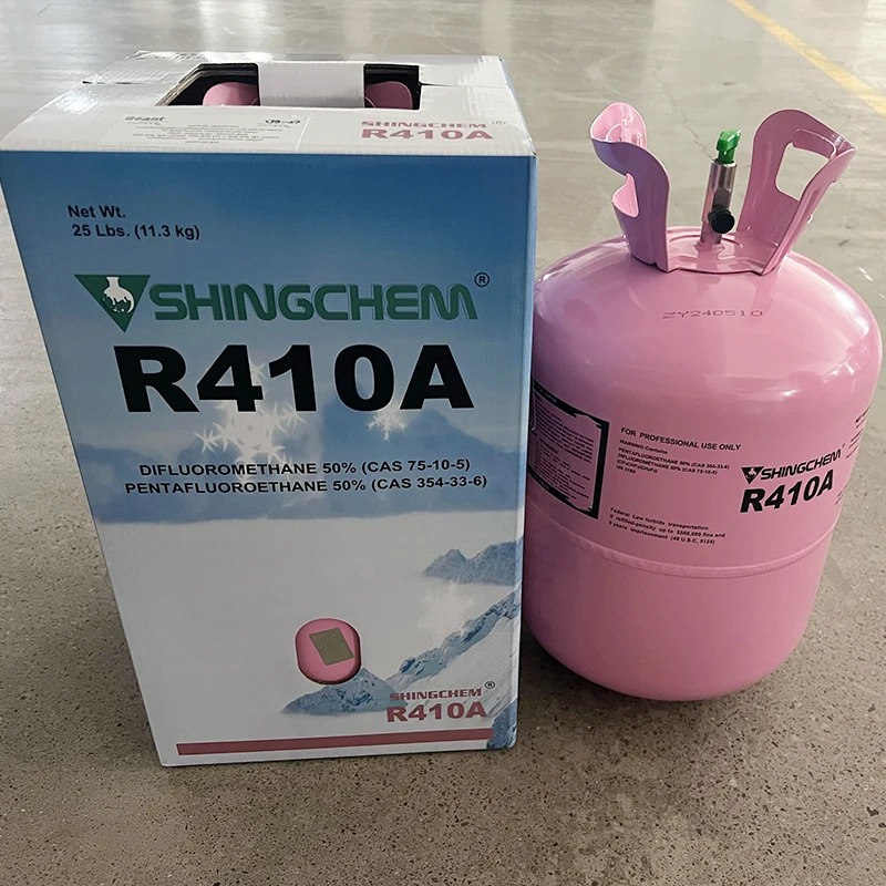 SHINGCHEM R410a 11.3kg Refrigerant Gas 25lbs Cylinder Gas China Factory R410a Refrigeration Gas