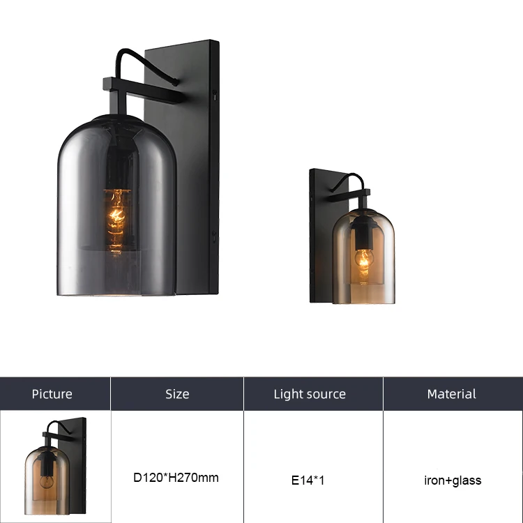 DLSSLIGHTING Glass Metal E27 Fixture Design Wall Lights For Home Decor Living Room Decoration Modern Led Wall Lamp