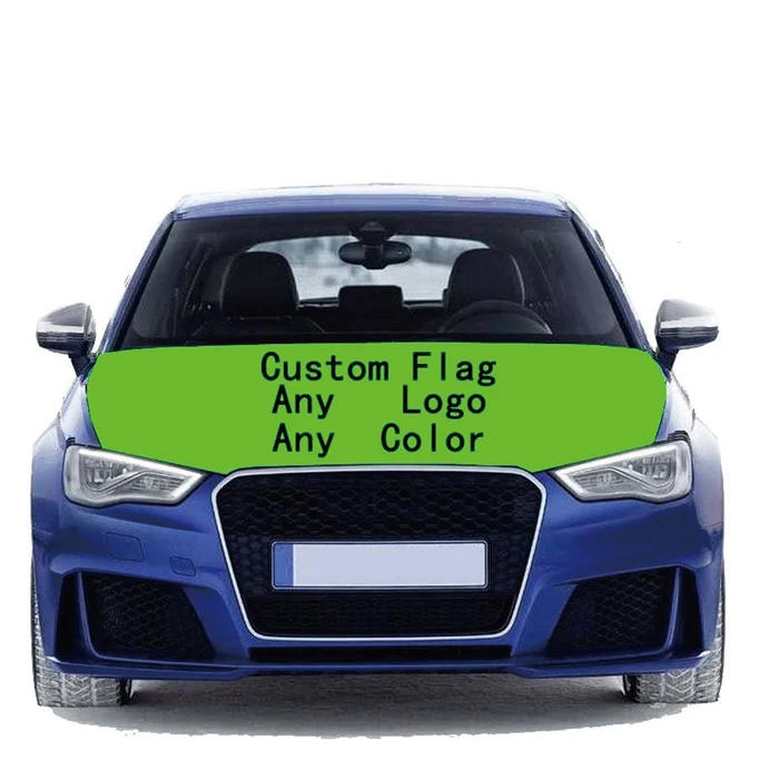 Promotion Wholesales High Quality Polyester Spandex Fabric Custom Logo National Car Hood Cover National Car Flag for Decoration